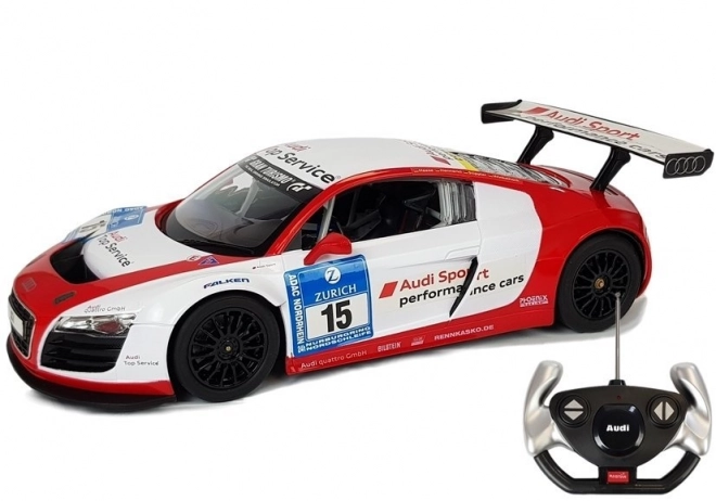 Auto R/C Audi R8 LMS Rastar 1:14 Bílé a červené