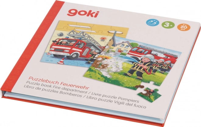 GOKI Magnetická puzzle kniha Hasičský sbor 2x20 dílků