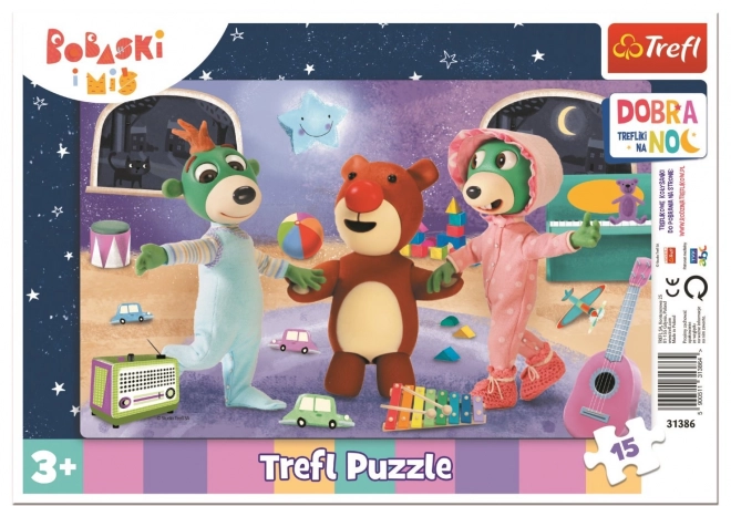 Puzzle Dobrou noc, Treflíci: Čas jít spát 15 dílků