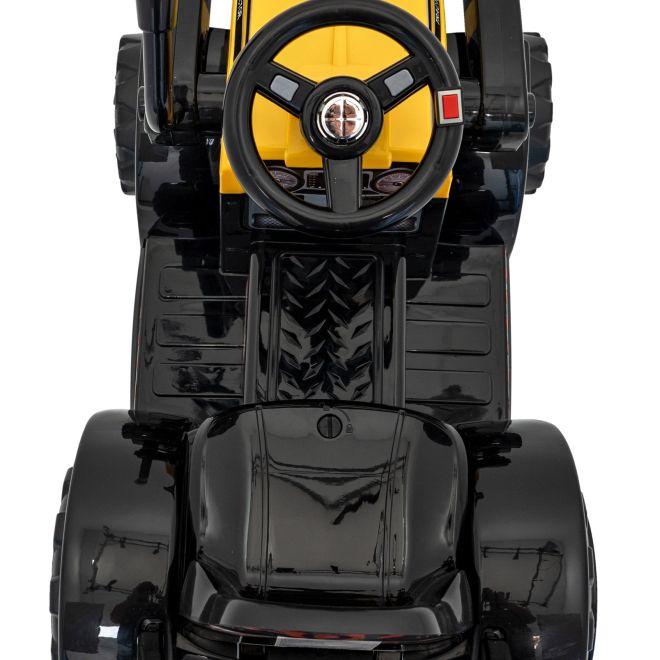 Traktor Buldozer G320 pro nejmenší děti Žlutý + Pohyblivá lžíce + Melodie + Klakson + LED světla