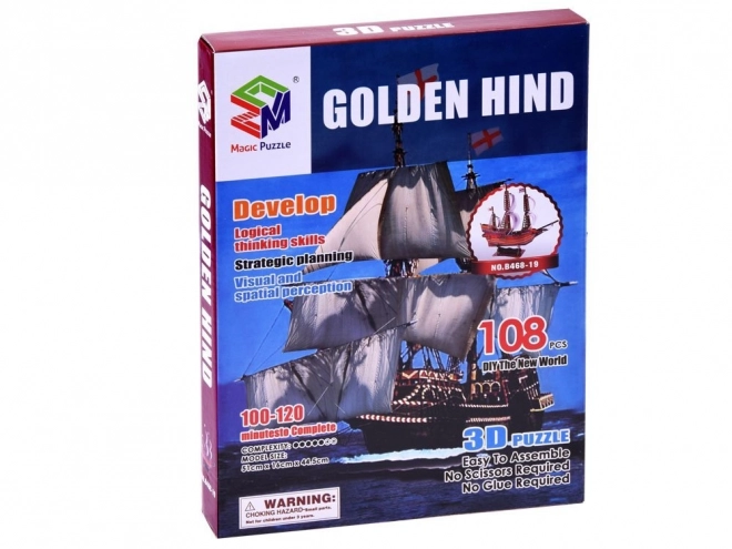 3D Puzzle loď Golden Hind