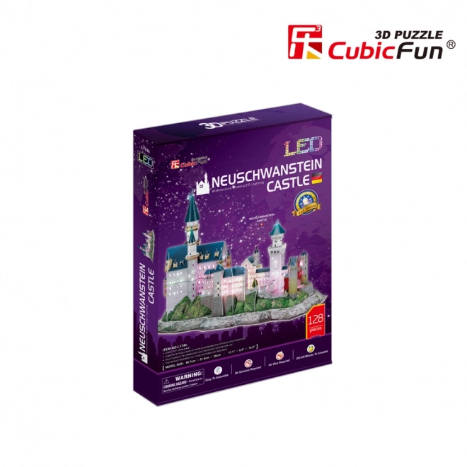 Svítící 3D puzzle zámek Neuschwanstein