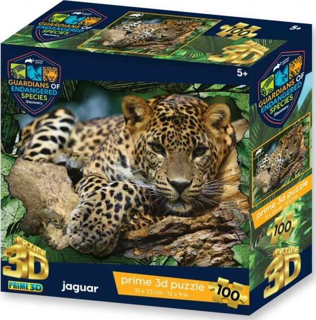 PRIME 3D Puzzle Animal planet: Ohrožené druhy - Jaguár 3D 100 dílků