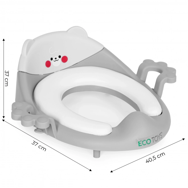 Dětská toaletní sedátko s držáky a měkkým polštářem šedé ECOTOYS