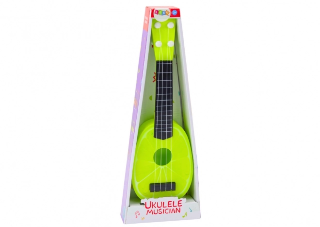 Dětské ukulele Mini kytara 4 struny Ovocná limetkově zelená 15"