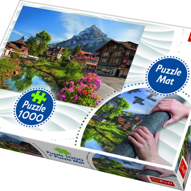 Puzzle Alpy v létě 1000 dílků podložka na stavění