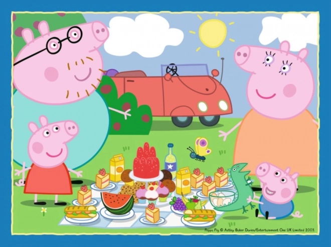 RAVENSBURGER Puzzle Prasátko Peppa: Zábavné dny 4v1 (12,16,20,24 dílků)