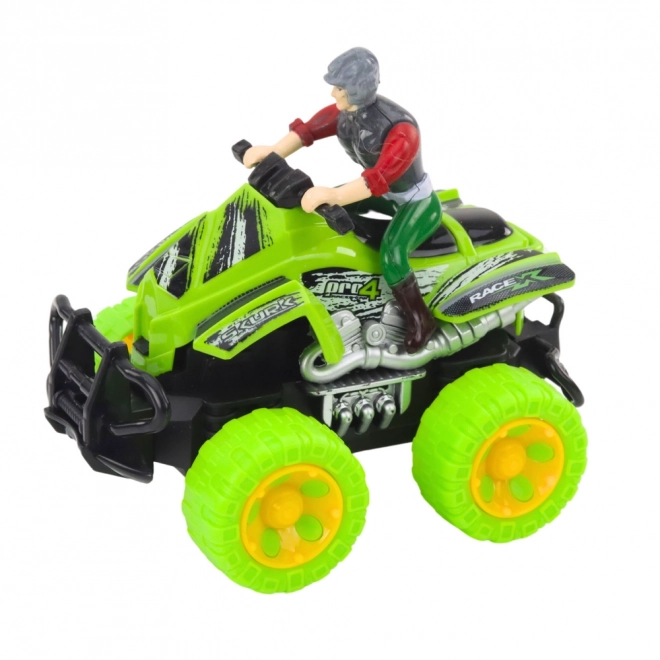 Quad s řidičem a klecí na dinosaura