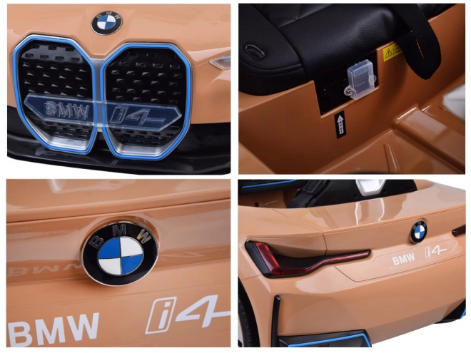 Elektrické autíčko BMW i4 pro děti s dálkovým ovládáním – zlato