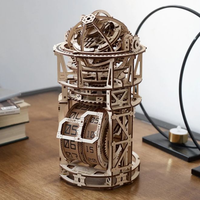 Ugears 3D dřevěné mechanické puzzle Hodinový strojek s tourbillonem