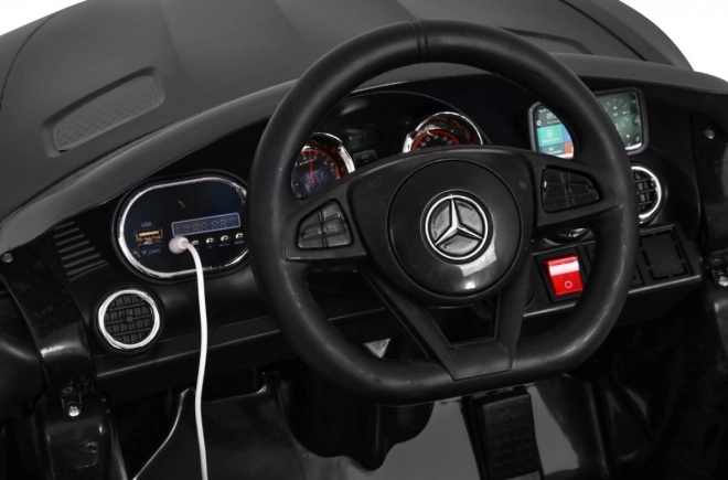 Mercedes Benz GT baterie pro děti černá + dálkové ovládání + pomalý start + MP3 LED