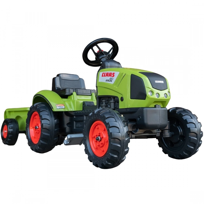 Šlapací traktor Claas Arion 410 s valníkem zelený