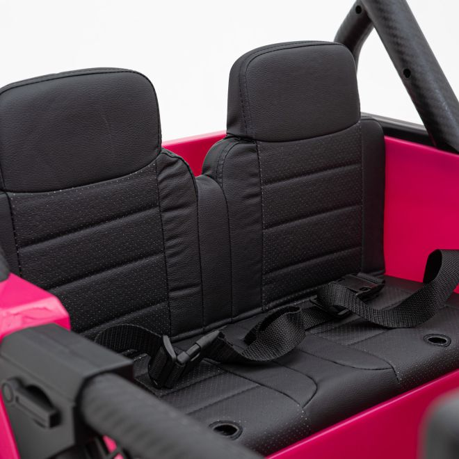 Geoland Silniční terénní auto pro 2 děti Růžová + Dálkové ovládání + Motory 2x200W + Zavazadlový prostor + Rádio MP3 + LED dioda