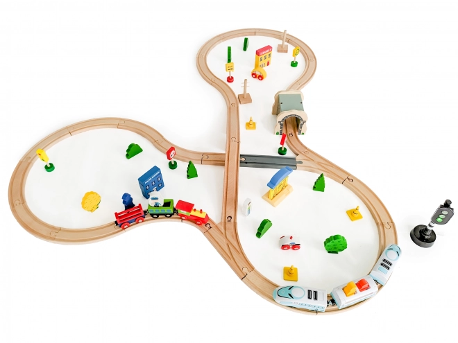 Dřevěný vláček 69ks Ecotoys