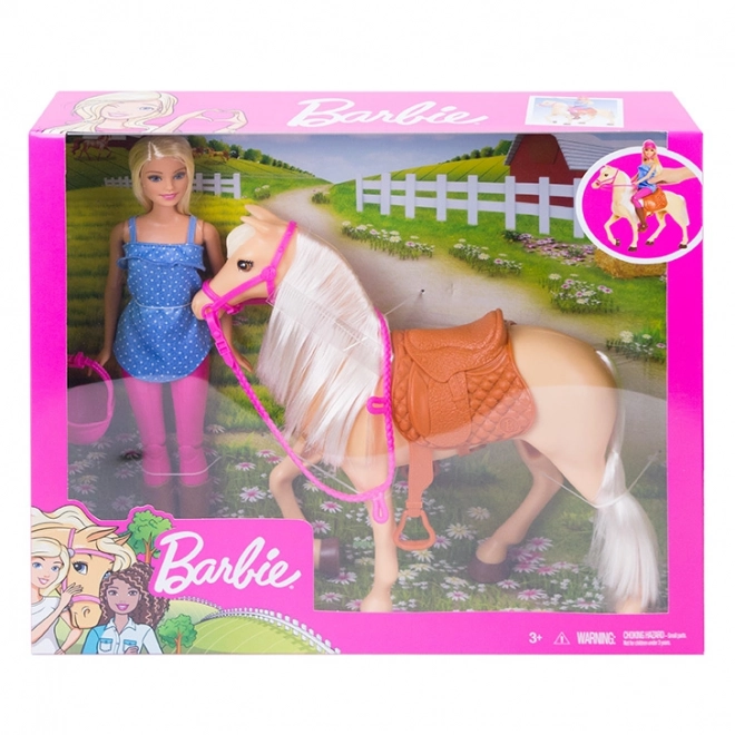 Barbie jezdecký set s koněm