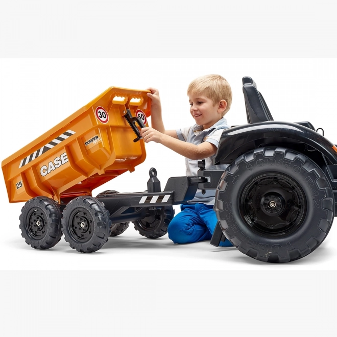 Dětský traktor s rypadlem Case IH a přívěsem