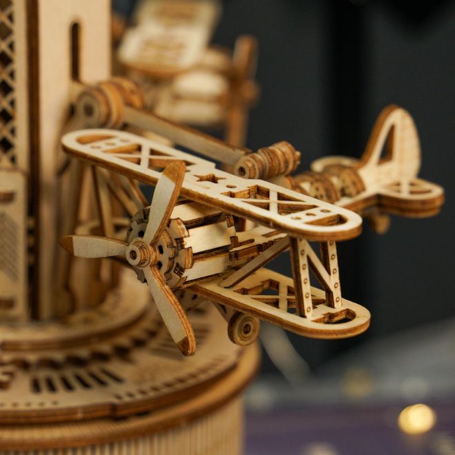 Letištní řídící věž - Hrací skříňka - 3D dřevěná stavebnice