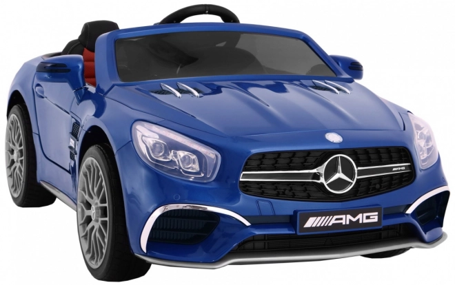 Mercedes AMG SL65 pro děti Modrá barva + Dálkové ovládání + Nosič zavazadel + Nastavení sedadla + MP3 LED + Pomalý start