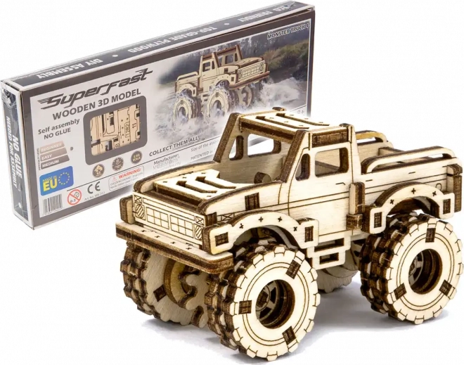 WOODEN CITY 3D puzzle Superfast Monster Truck 4