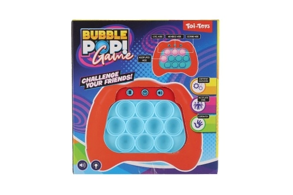 Bubble pops Praskající bubliny silikon postřehová hra na baterie se světlem,zvukem 3 barvy v krab.