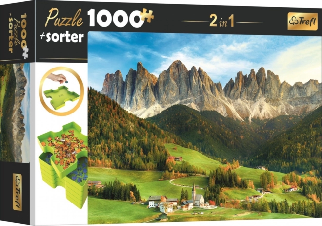 TREFL Puzzle s třídičem 2v1 Dolomity, Itálie 1000 dílků