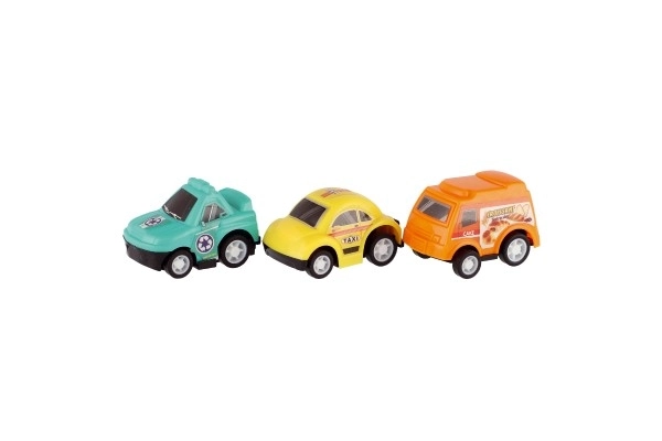 Sada auto mini 6ks plast 5cm na zpětné natažení v blistru