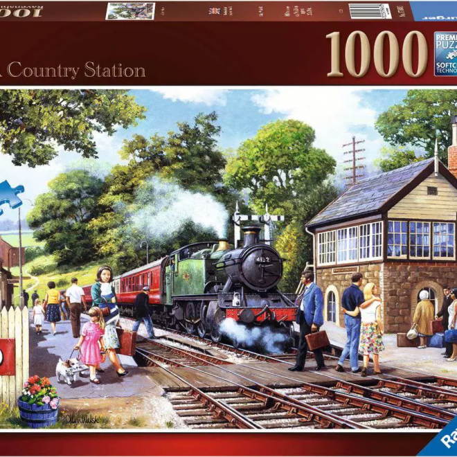 RAVENSBURGER Puzzle Vlaková zastávka na venkově 1000 dílků