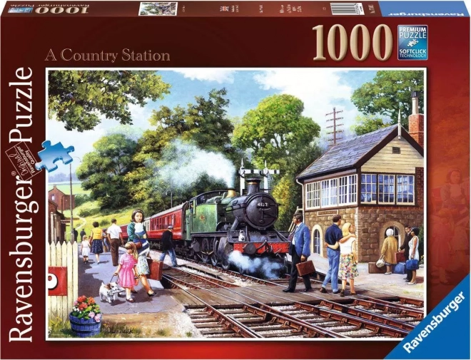 Ravensburger puzzle Vlaková zastávka na venkově 1000 dílků