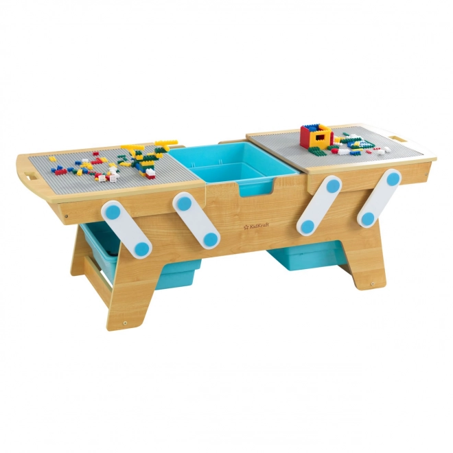 KidKraft Stůl na stavění s boxy a stavebnicí