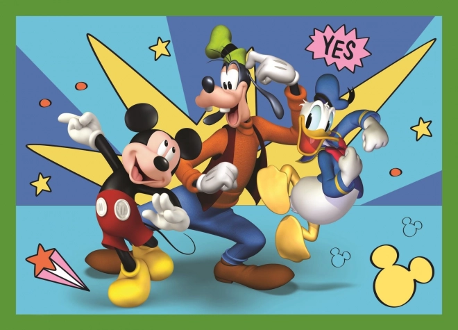 Puzzle 4v1 Mickey mezi přáteli