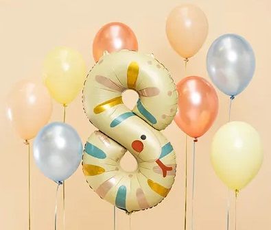 Fóliový narozeninový balónek číslo 8 - Had 55 x 88 cm