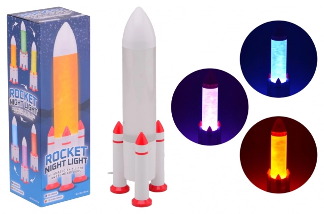 Barevná LED lampička Raketa