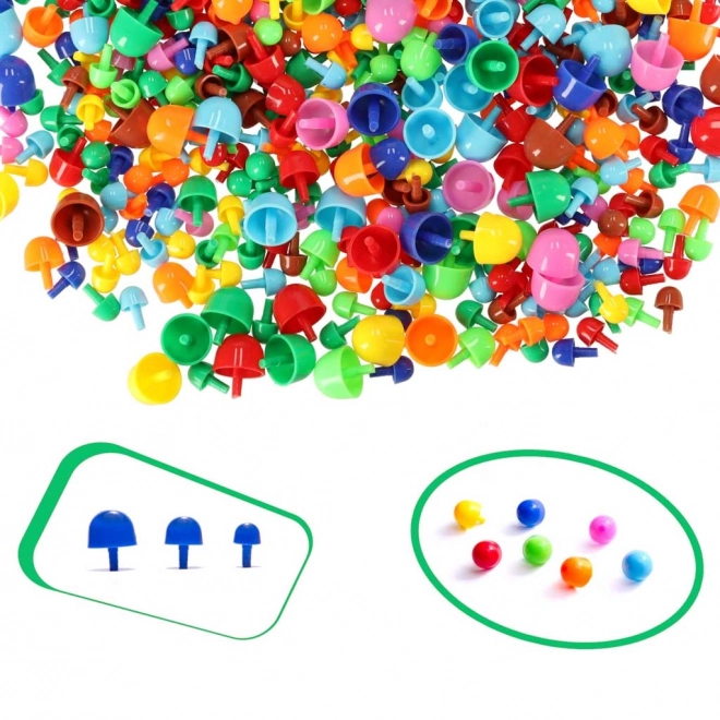 Puzzle kolíčky houby + sada pro výuku vázání 603ks