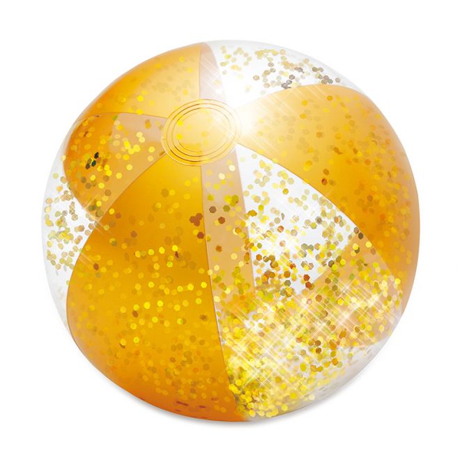 Nafukovací míčse třpytkami žlutý, 51 cm