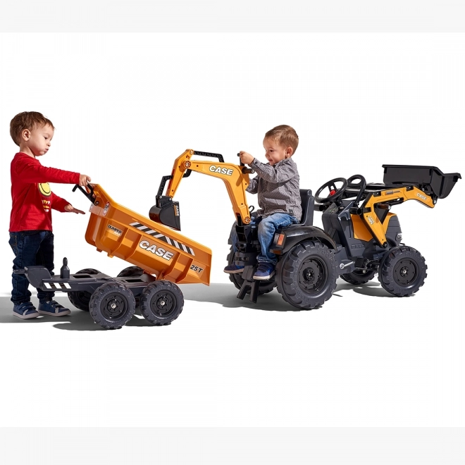 Dětský traktor s rypadlem Case IH a přívěsem