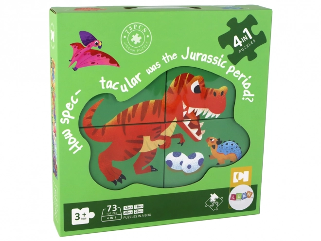 Puzzle Svět dinosaurů 4v1 Dinosauři - 73 dílků