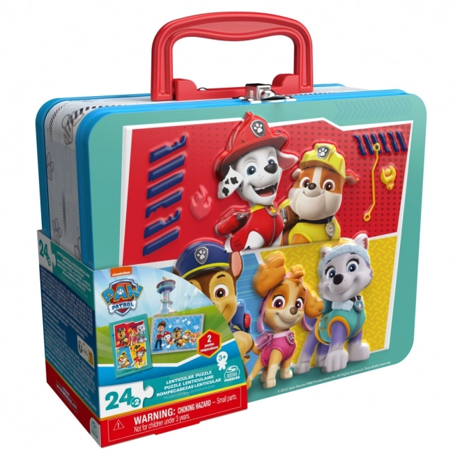 Tlapková patrola puzzle v plechové krabičce