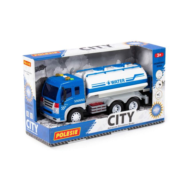 City kropící auto na setrvačník - modré