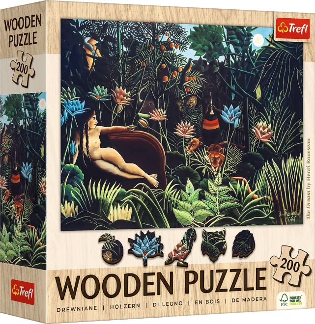 TREFL Dřevěné puzzle Art: Henri Rousseau - Sen 200 dílků