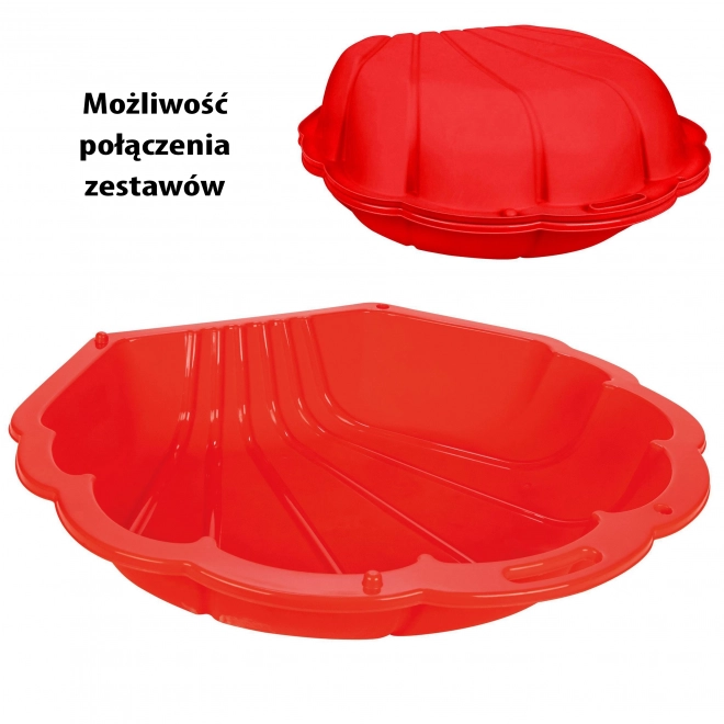 Pískoviště zavíratelná mušle červená- 1ks