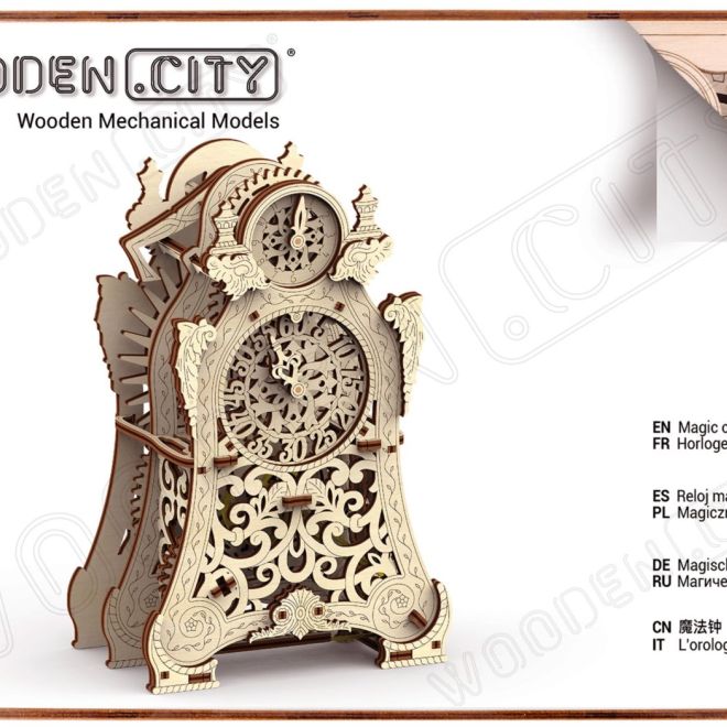 Wooden City 3D puzzle Kouzelné hodiny 149 dílů