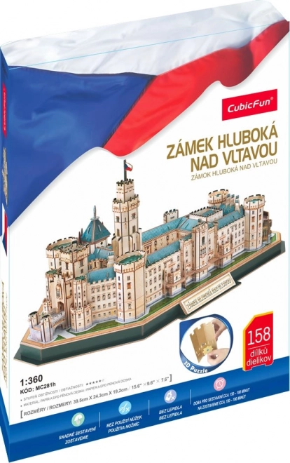 CUBICFUN 3D puzzle Zámek Hluboká 158 dílků