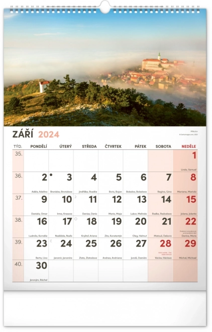 Nástěnný kalendář 2024 s extra velkým kalendáriem, 33 × 46 cm