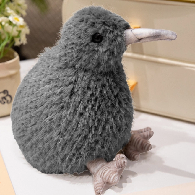 Plyšový pták Kiwi šedo 21cm