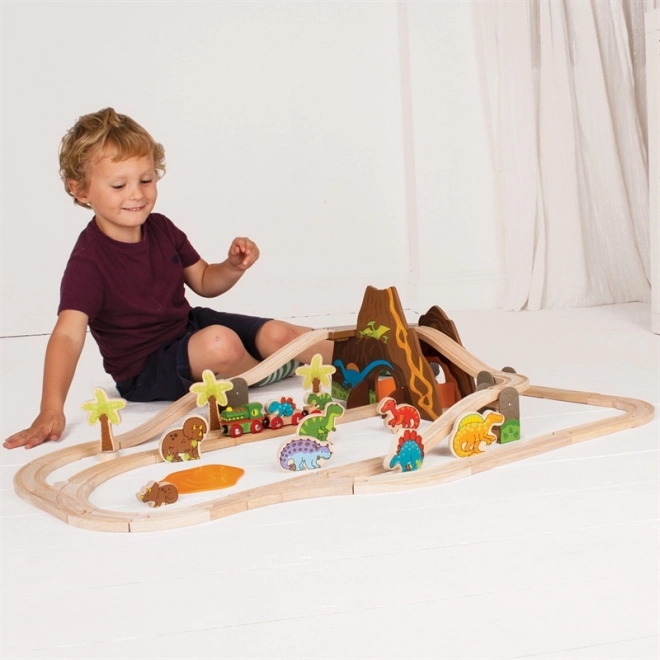 Bigjigs Rail Dřevěná vláčkodráha dinosauři