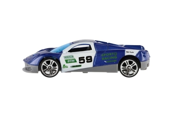 Auto sportovní 6ks kov/plast 8cm na volný chod v krabičce 10,5x27,5x4cm