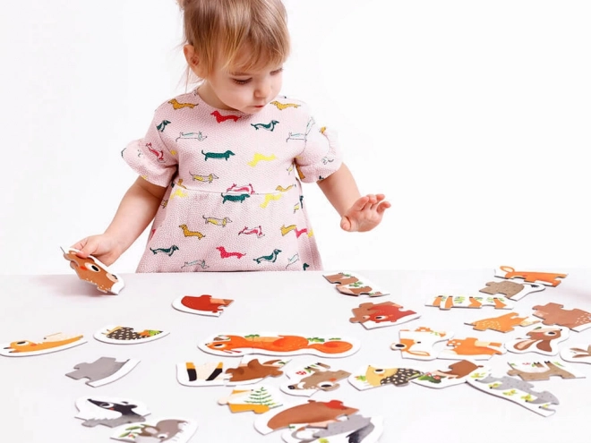 Progresivní puzzle - Zvířátka v lese