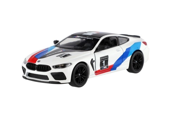 Auto Kinsmart BMW M8 Competition Coupé 1:38 kov/plast 12,5cm 4 barvy na zpětné natažení 12ks v boxu