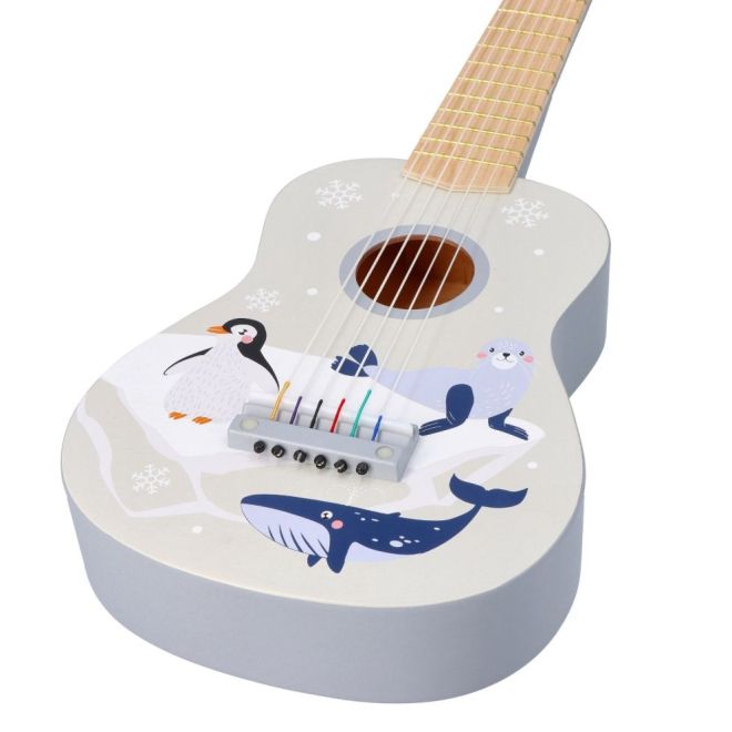 Dřevěná kytara arktická zvířata