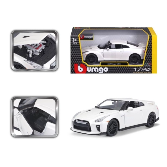 Bburago 1:24 Nissan GT-R Metallic 18-21082 – Bílý